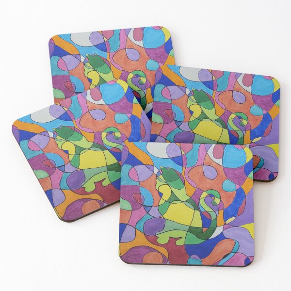 Item preview, Abstract Hidden Cat Sitting in Profile designed and sold by Mad Cat Planet.