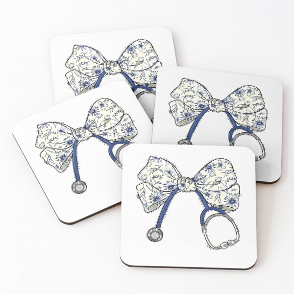Item preview, Floral Blue Coquette Bow Nurse Stethoscope Nursing Doctor T-Shirt designed and sold by SavsMerch.
