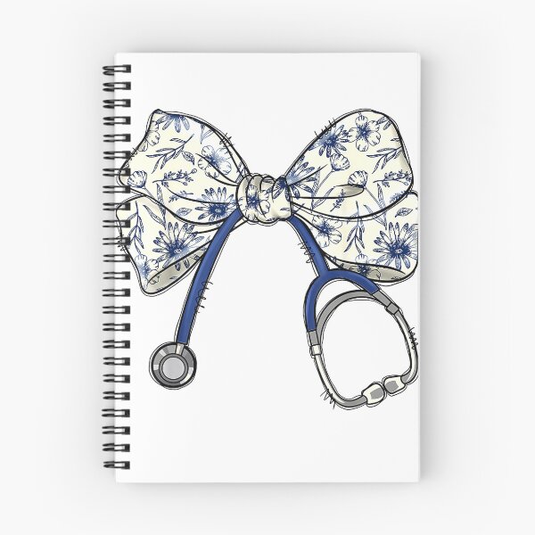 Item preview, Floral Blue Coquette Bow Nurse Stethoscope Nursing Doctor T-Shirt designed and sold by SavsMerch.