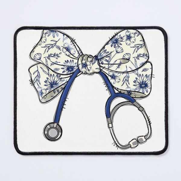 Item preview, Floral Blue Coquette Bow Nurse Stethoscope Nursing Doctor T-Shirt designed and sold by SavsMerch.