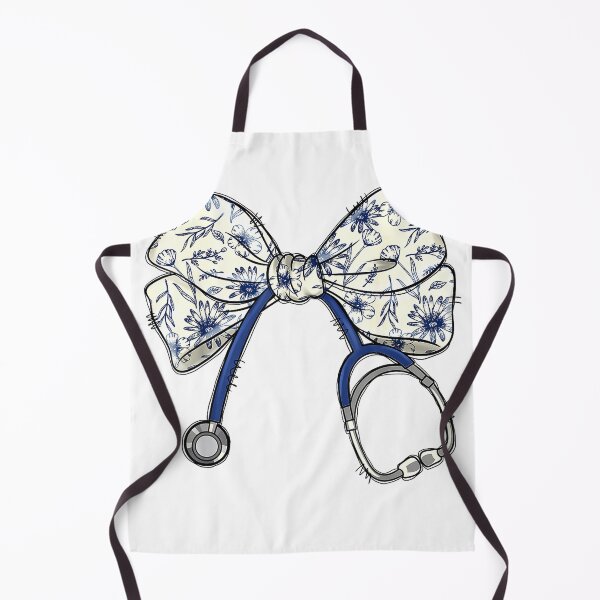 Aperçu de l'œuvre T-shirt bleu floral Coquette à nœud papillon, infirmière, stéthoscope, médecin créée et vendue par SavsMerch.