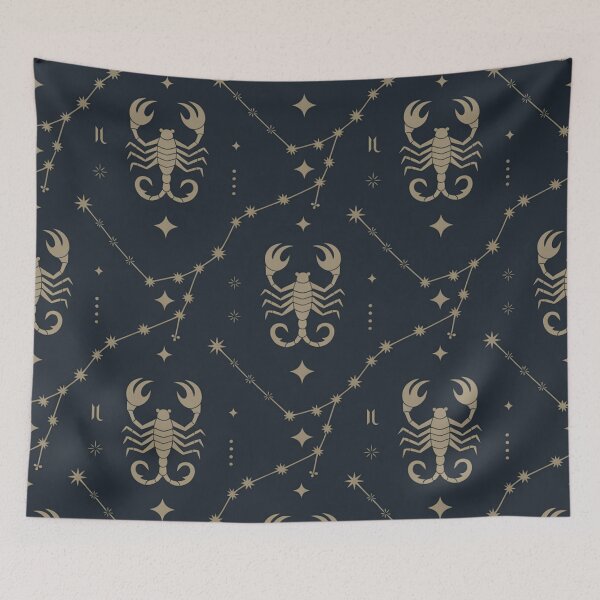 Item preview, Elegant Scorpio Zodiac Constellation Seamless Pattern – Navy & Gold Astrology designed and sold by Midnight Veil Designs.