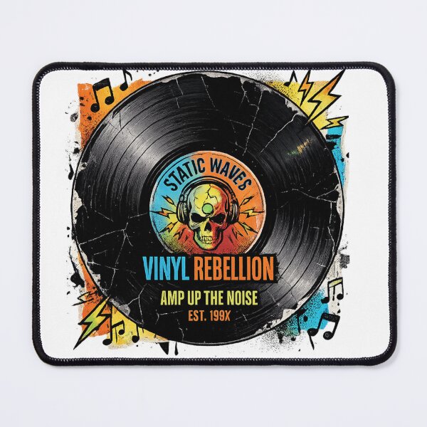 Item preview, Cracked Vinyl Skull "Static Waves" Rock Music designed and sold by Retro Rascals Co..