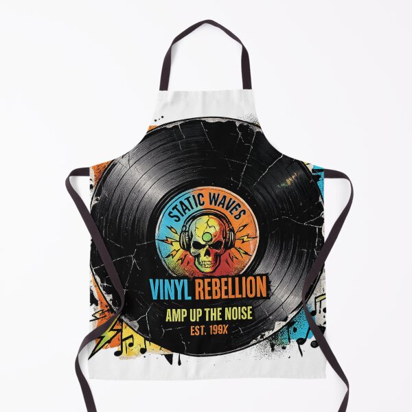 Item preview, Cracked Vinyl Skull "Static Waves" Rock Music designed and sold by Retro Rascals Co..