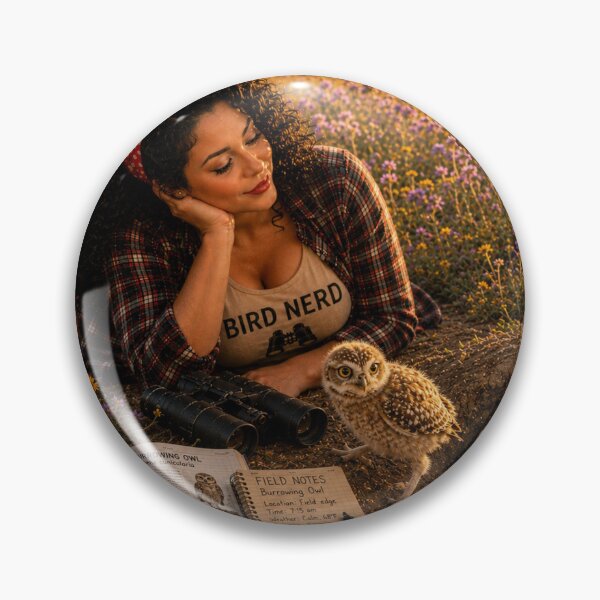 Item preview, Bird Nerd Pin-Up: Burrowing Owl Family designed and sold by Kimberly Palmer.