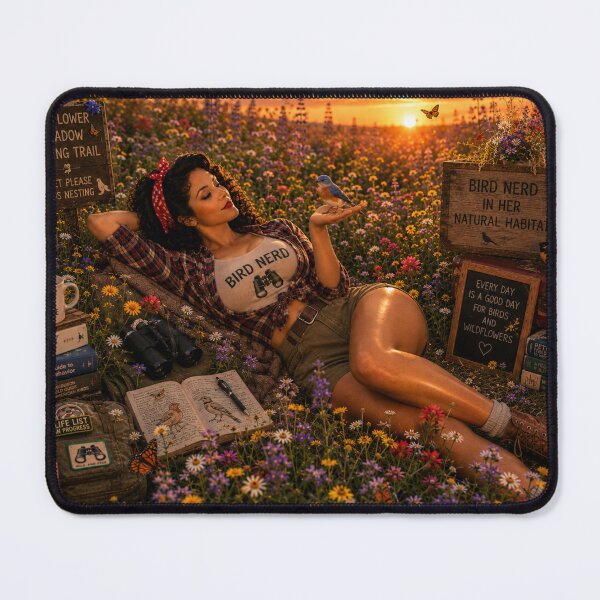 Item preview, Bird Nerd Pin-Up: Wildflower Meadow Daydream designed and sold by Kimberly Palmer.
