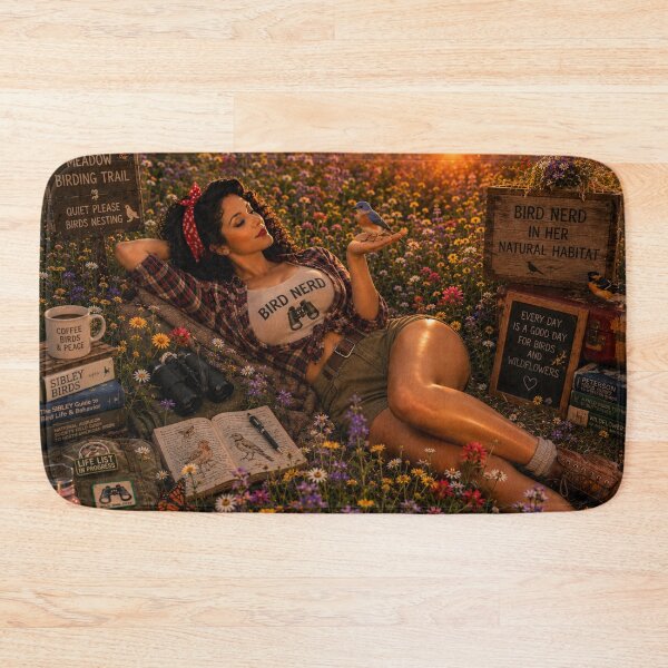 Item preview, Bird Nerd Pin-Up: Wildflower Meadow Daydream designed and sold by Kimberly Palmer.