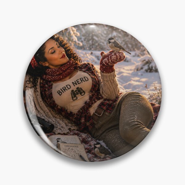 Item preview, Bird Nerd Pin-Up: Snow Day Birding designed and sold by Kimberly Palmer.