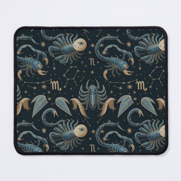 Item preview, Intricate Scorpio Zodiac Celestial Seamless Pattern – Teal & Gold Astrology designed and sold by Midnight Veil Designs.