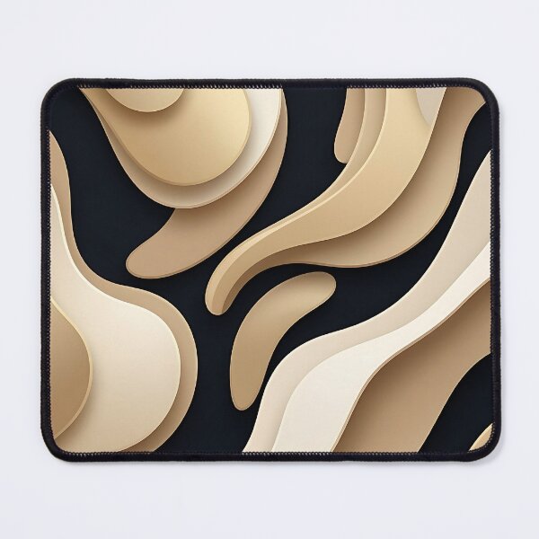 Item preview, Gold and Cream Abstract Flowing 3D Paper Cut Layered Art designed and sold by snaapzone.