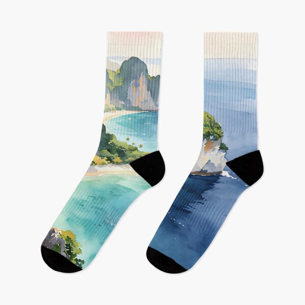 Item preview, Koh Phi Phi - Watercolor Travel Art Thailand Coastal Wall Decor designed and sold by Spirit of Siam.