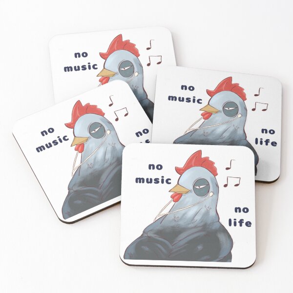 Item preview, Chill Chicken Listening to Music – No Music No Life designed and sold by tessbrushflow.