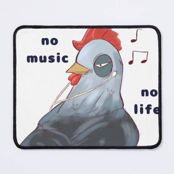 Item preview, Chill Chicken Listening to Music – No Music No Life designed and sold by tessbrushflow.