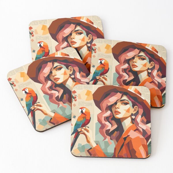 Item preview, Tropical Muse with Parrot – Bold Vector Woman Portrait designed and sold by ArtByBoya.