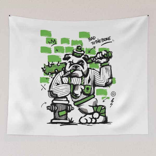 Item preview, Bad To The Bone Bulldog Gangster Art designed and sold by RamyGallery.