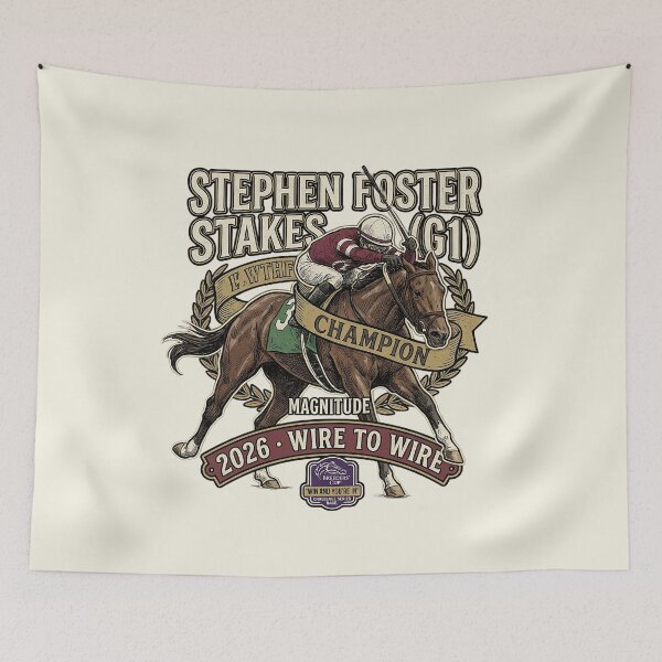 Item preview, Magnitude Wins The Stephen Foster Stakes horse racing dsign designed and sold by Ginny Luttrell.