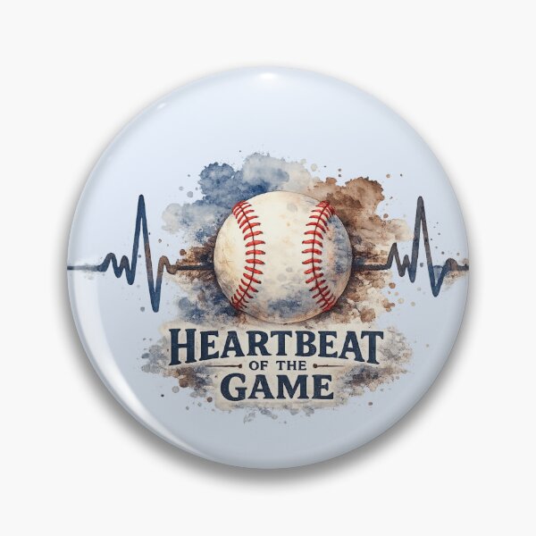 Item preview, Vintage Baseball Heartbeat Watercolor Art - Baseball is Life Gameday designed and sold by Dinaelsherkawy.