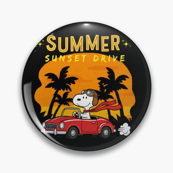 Item preview, Summer Sunset Drive with Cute Dog designed and sold by The Retromotel.