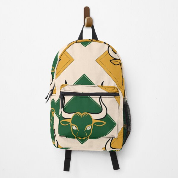 Item preview, Bold Taurus Zodiac Bull Seamless Pattern – Green & Gold Geometric designed and sold by Midnight Veil Designs.