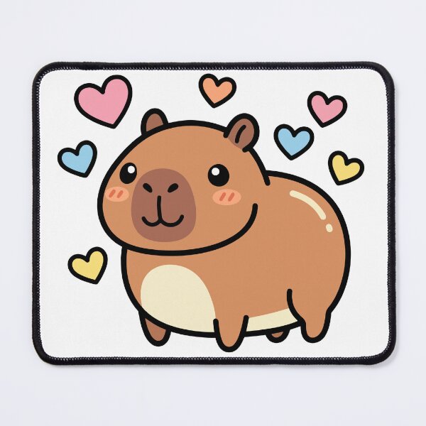 Item preview, Cute Kawaii Capybara Love Pastel Hearts designed and sold by Eldaz.