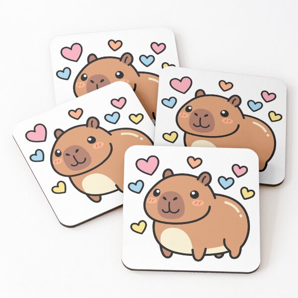Item preview, Cute Kawaii Capybara Love Pastel Hearts designed and sold by Eldaz.