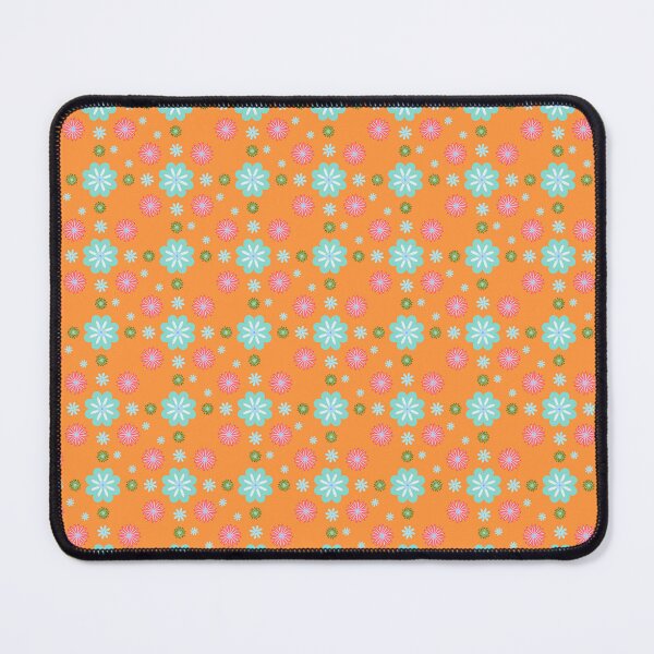 Item preview, Japanese Turquoise and Pink Flower Origami Inspired Pattern on Orange Background designed and sold by PCaleDesigns.