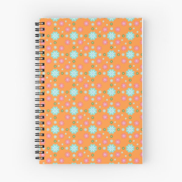 Item preview, Japanese Turquoise and Pink Flower Origami Inspired Pattern on Orange Background designed and sold by PCaleDesigns.