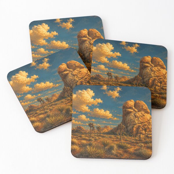 Item preview, Joshua Trees and Granite Boulders — Painterly Desert Art designed and sold by kornkobart.