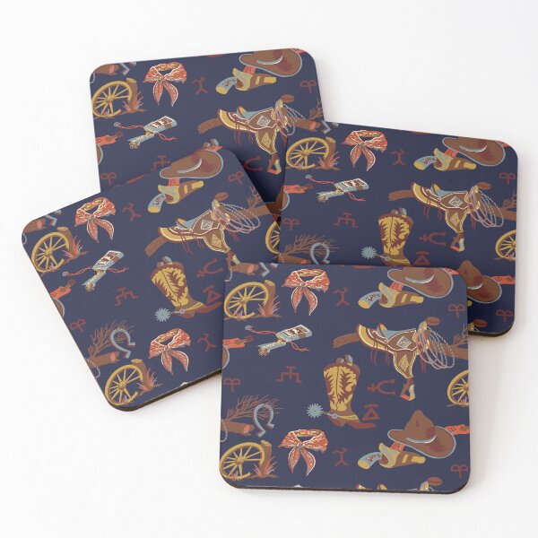 Item preview, Panhandle Slim Western Print in Blue designed and sold by Raqilu Designs.