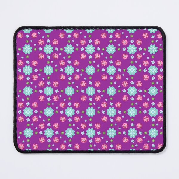 Item preview, Japanese Turquoise and Pink Flower Origami Inspired Pattern on Violet Purple Background designed and sold by PCaleDesigns.