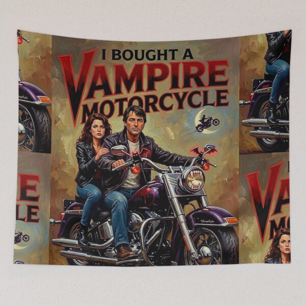 Item preview, I Bought a Vampire Motorcycle Retro B-Movie Comedy Horror Tribute Art Movie Poster designed and sold by Art's Diner.