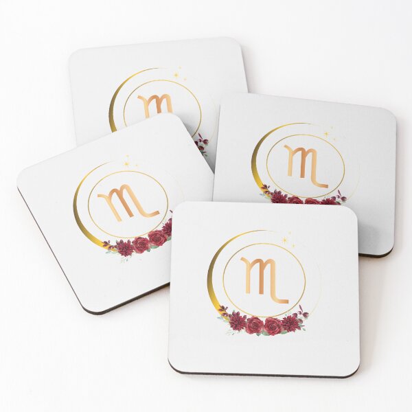 Item preview, Scorpio Zodiac Sign with Burgundy Roses and Golden Moon designed and sold by MadeByMira.