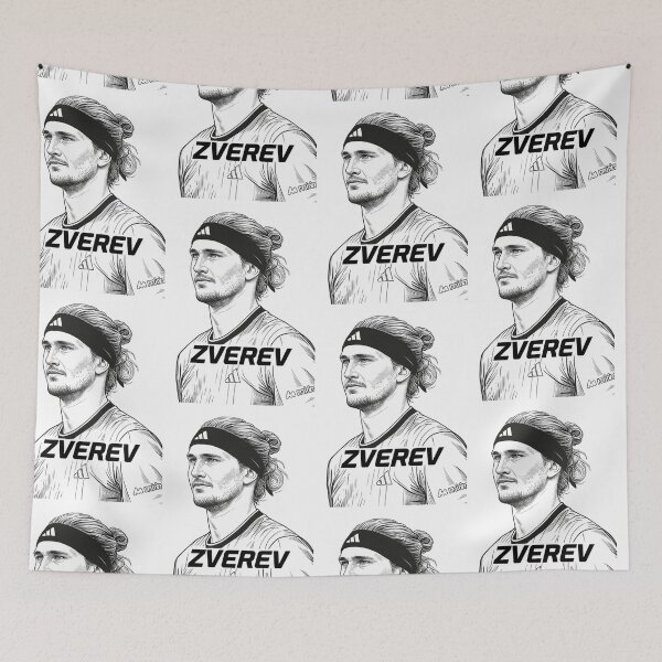 Item preview, Alexander Zverev Black and White Vector Portrait Tennis Graphic designed and sold by Holy-Verse.
