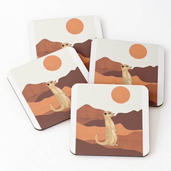 Item preview, Meerkat Wall Art, Desert Wildlife Print, Modern Boho Animal Poster, Minimalist Safari Decor, Mid Century Desert Landscape, Nature Art Print designed and sold by Studio Cher.