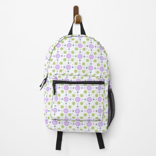 Item preview, Japanese Lilac Green and Purple Flowers Origami Inspired Pattern on White Background designed and sold by PCaleDesigns.