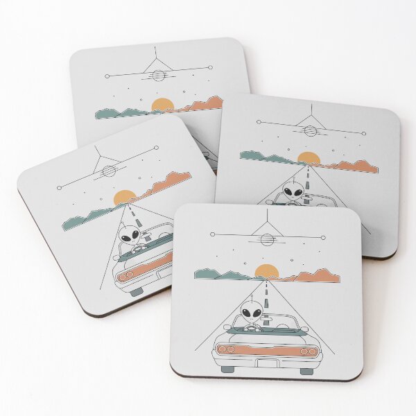 Item preview, Retro Alien Road Trip Driving Convertible Sunset designed and sold by Amir Faysal.