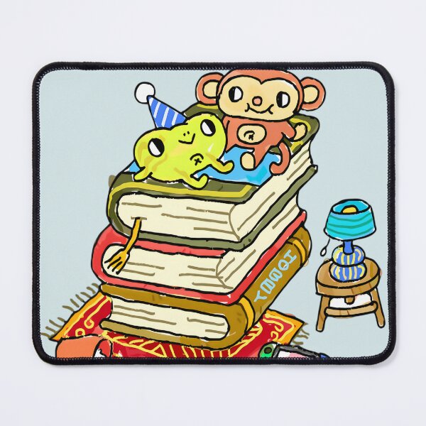 Item preview, Cozy Gaming Frog and Monkey on Books designed and sold by Beschoshop.