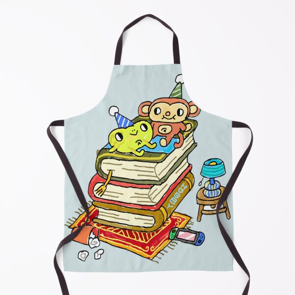 Item preview, Cozy Gaming Frog and Monkey on Books designed and sold by Beschoshop.