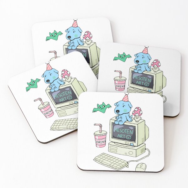 Item preview, Retro Computer and Cute Blue Dog designed and sold by Beschoshop.