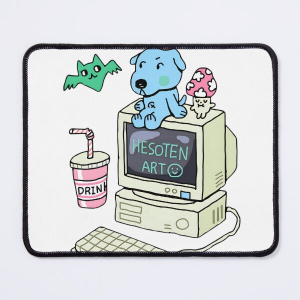 Item preview, Retro Computer and Cute Blue Dog designed and sold by Beschoshop.