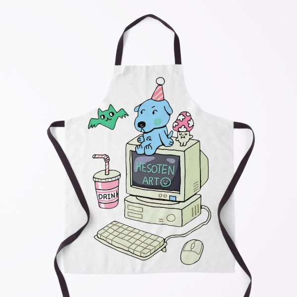 Item preview, Retro Computer and Cute Blue Dog designed and sold by Beschoshop.
