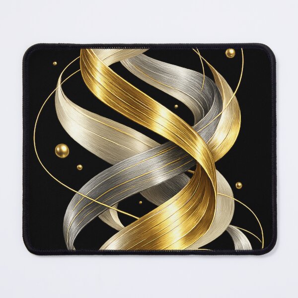 Item preview, Ribbon Symphony | Luxury Metallic Abstract  Art designed and sold by rigelcreation.