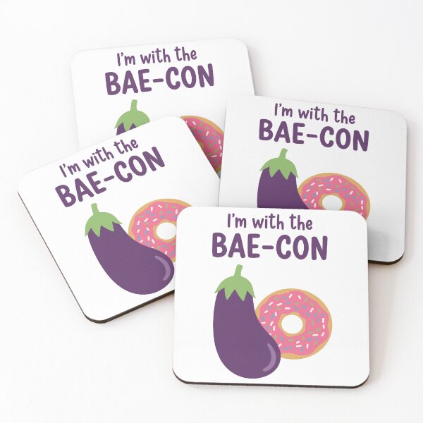 Item preview, Funny Im With The Bae-Con Eggplant Donut Pun designed and sold by Amir Faysal.