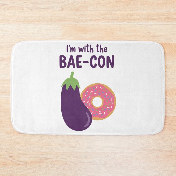 Item preview, Funny Im With The Bae-Con Eggplant Donut Pun designed and sold by Amir Faysal.