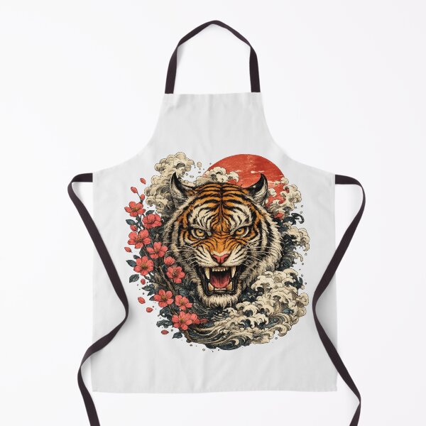 Item preview, Japanese Tiger with Waves and Blossoms designed and sold by ViralByDesign.