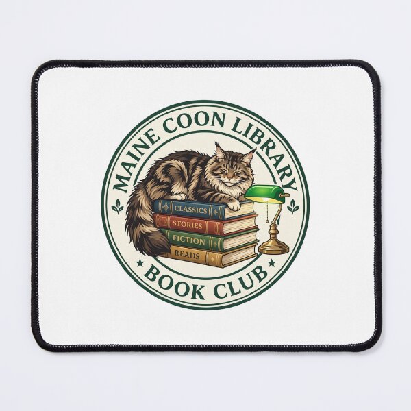 Item preview, Maine Coon Library Book Club Reading Literature Novel designed and sold by PictoVibe.