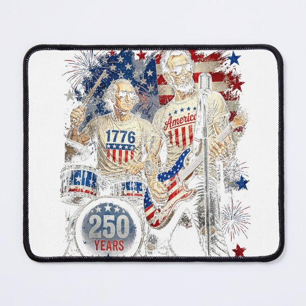Item preview, George Washington Lincoln Playing Guitar Abe Lincoln 250th T-Shirt designed and sold by Badriiiii.