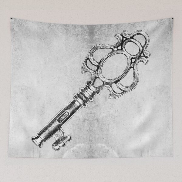 Item preview, Antique Silver Double Scroll Skeleton Key Dark Gothic designed and sold by Ghoul Enterprises.