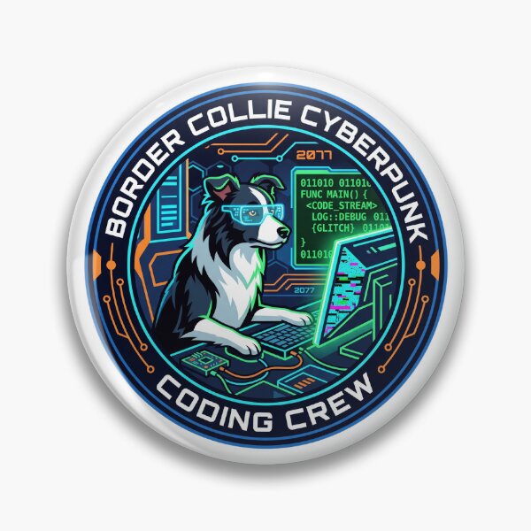 Item preview, Border Collie Cyberpunk Coding Crew Programming Developer designed and sold by PictoVibe.