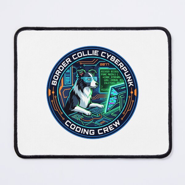 Item preview, Border Collie Cyberpunk Coding Crew Programming Developer designed and sold by PictoVibe.